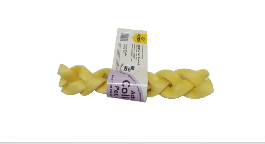 6 Braided Collagen Dog Chew Stick – Natural Water Buffalo. Long-Lasting Pet Treat for Joint Health & Mobility
