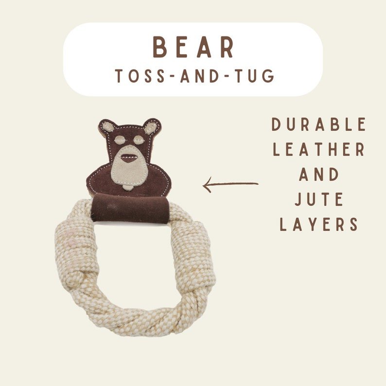 All Natural. Triple Stitched Pet Tug Toy. Durable. pet-safe and eco-friendly.